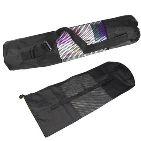 Portable Yoga Pilates Mat Nylon Bag Carrier Mesh Center Adjustable Strap Totes