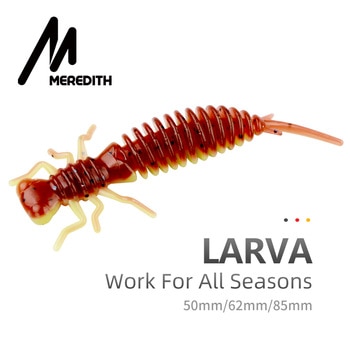 MEREDITH Larva Soft Lures 50mm 62mm 85mm Artificial Lures Fishing Worm Silicone Bass Pike Minnow Swimbait Jigging Plastic Baits