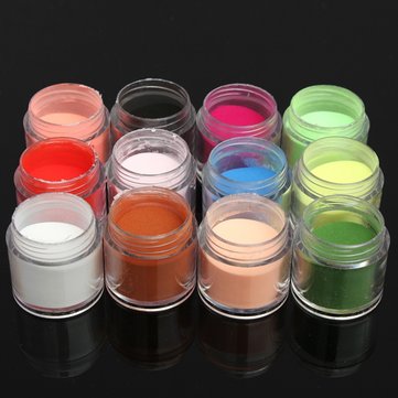 12 Colors Acrylic Manicure Nail Art Powder Dust Decoration
