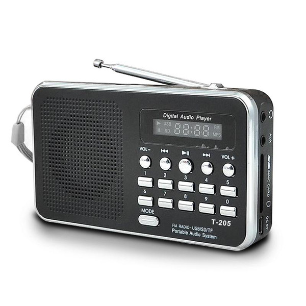 Portable Mini Am Fm Radio Stereo Speaker Support Sd/Tf Card With Usb(Black)
