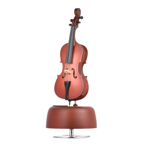 Classique Wind Up Cello Music Box avec Rotating Musical Instrument base Miniature Replica Artware Cadeau
