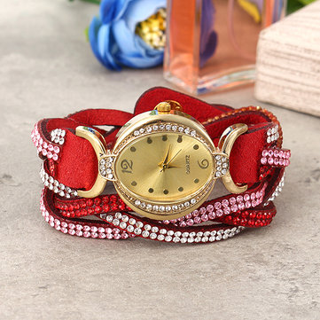 Weave Velvet Bracelet Crystal Watches