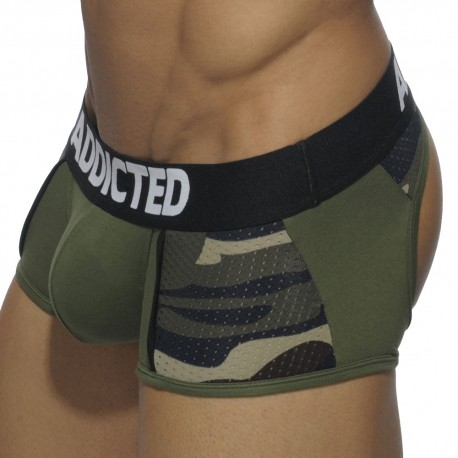 Addicted Combi Mesh Bottomless Boxer - Khaki - Camouflage L