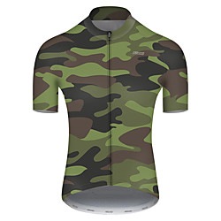 21Grams Homme Manches Courtes Maillot Velo Cyclisme Nylon Polyester Couleur camouflage Mosaïque camouflage Cyclisme Maillot Hauts / Top VTT Vélo tout terrain Vélo Route Respirable Séchage rapide