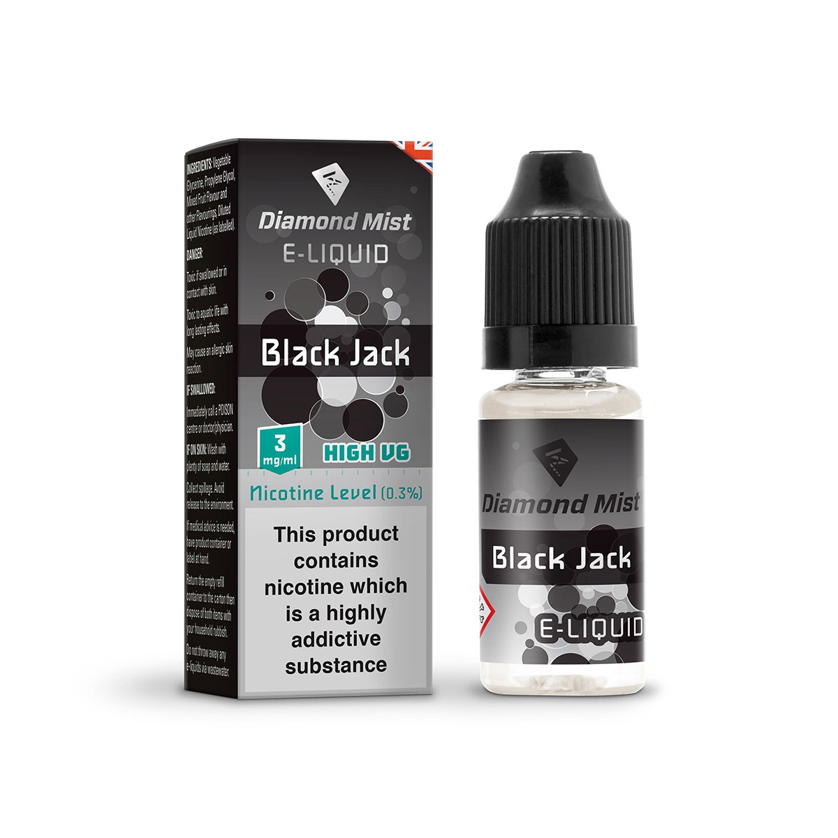 Diamond Mist E-Liquid Dripper Blackjack / Aniseed 10ml - 3mg Nicotine
