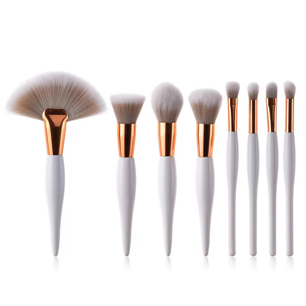 8pieces super soft pregnant belly collection brush set for beginner makeup tool cosmetic handmade fiber hair wood handle brushes