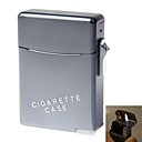 Zinc Alloy Orange Flame Butane Gas Lighter with Cigarette Case
