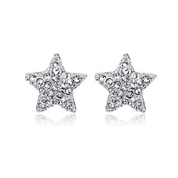 Women's Crystal AAA Cubic Zirconia Stud Earrings Star Ladies Personalized Punk Cross Fashion Cute Cubic Zirconia Silver Plated Earrings Jewelry Silver For Party Graduation Daily Evening Party Date