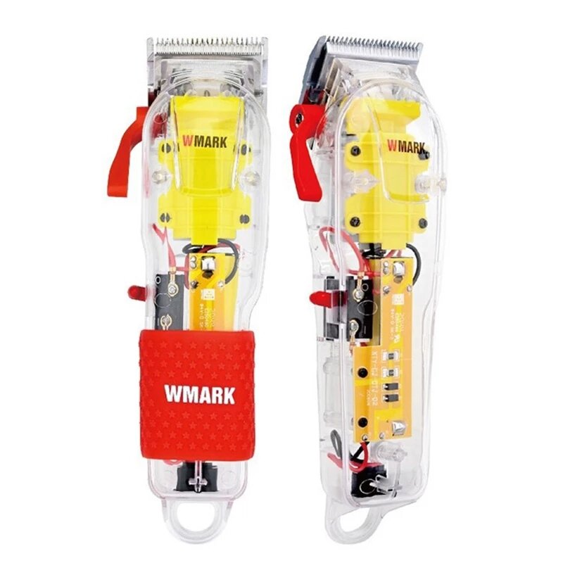 WMARK Volltransparente USB-Lade-Haarschneidemaschine Klingenverstellbare elektrische Haarschneidemaschine Rasierer Akku-