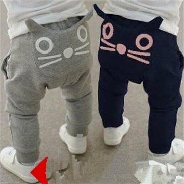 Cat Printed Baby Boys Long Pants