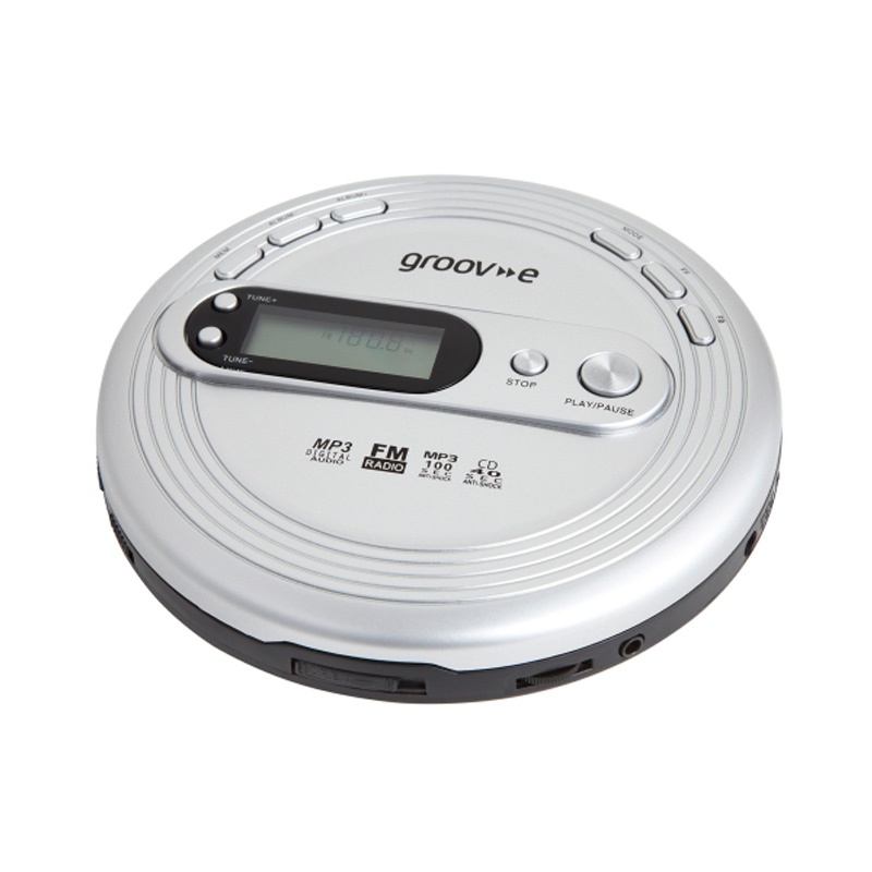 Groov-e Retro Series Personal CD Player with Radio - Silver