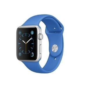 Apple Watch Sport - 42 mm - Aluminium, Silber - intelligente Uhr mit königsblau Flouroelastomer Sportband - S/M/L Größe - Wi-Fi, Bluetooth - 30 g (MMFM2FD/A)