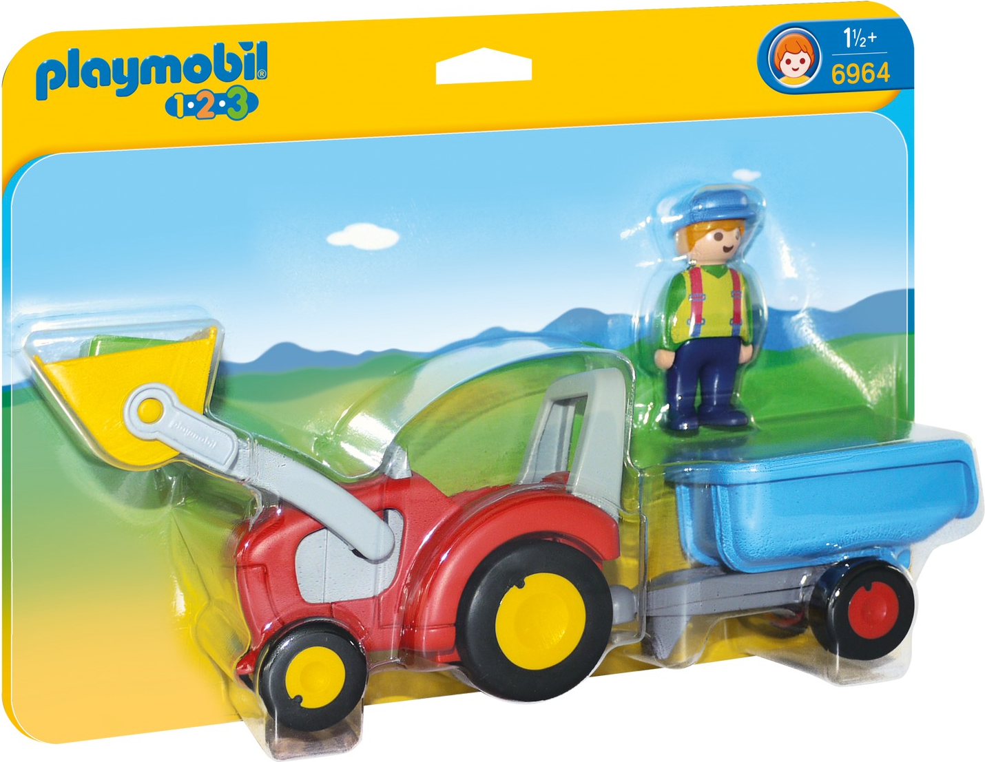 playmobil - 1.2.3 Traktor mit Anhänger (6964)