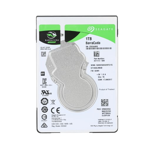 Seagate 1TB Laptop HDD Internal Notebook Hard Disk Drive 7mm 5400RPM SATA 6Gb/s 128MB Cache 2.5-inch ST1000LM048
