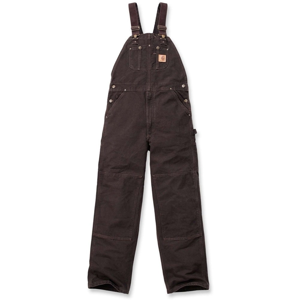 Carhartt Mens Sandstone Bib Overalls Suspender Pants Trousers Waist 38' (97cm)  Inside Leg 32' (81cm)