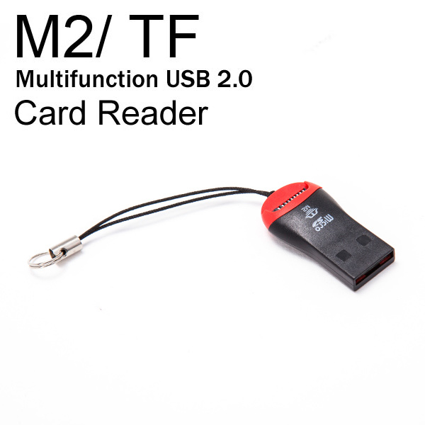 Multifunktions-USB-2.0-M2 / TF T-Flash Micro SD Kartenleser w / Lanyard CCR-85173