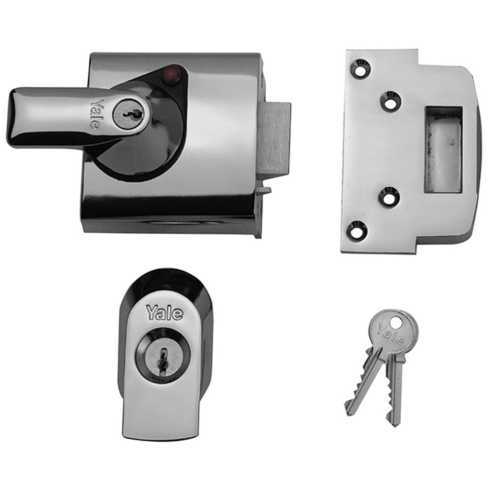 Yale BS2 Security Nightlatch Lock Pack - 40mm, Chrome Finish