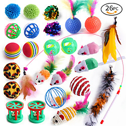 26PCS Interactive Toy Ropes Cat Toys Set Cat Pet Exercise Releasing Pressure Plastic  Metal Gift Pet Toy Pet Play miniinthebox