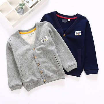 Solid Color Boys Cardigan