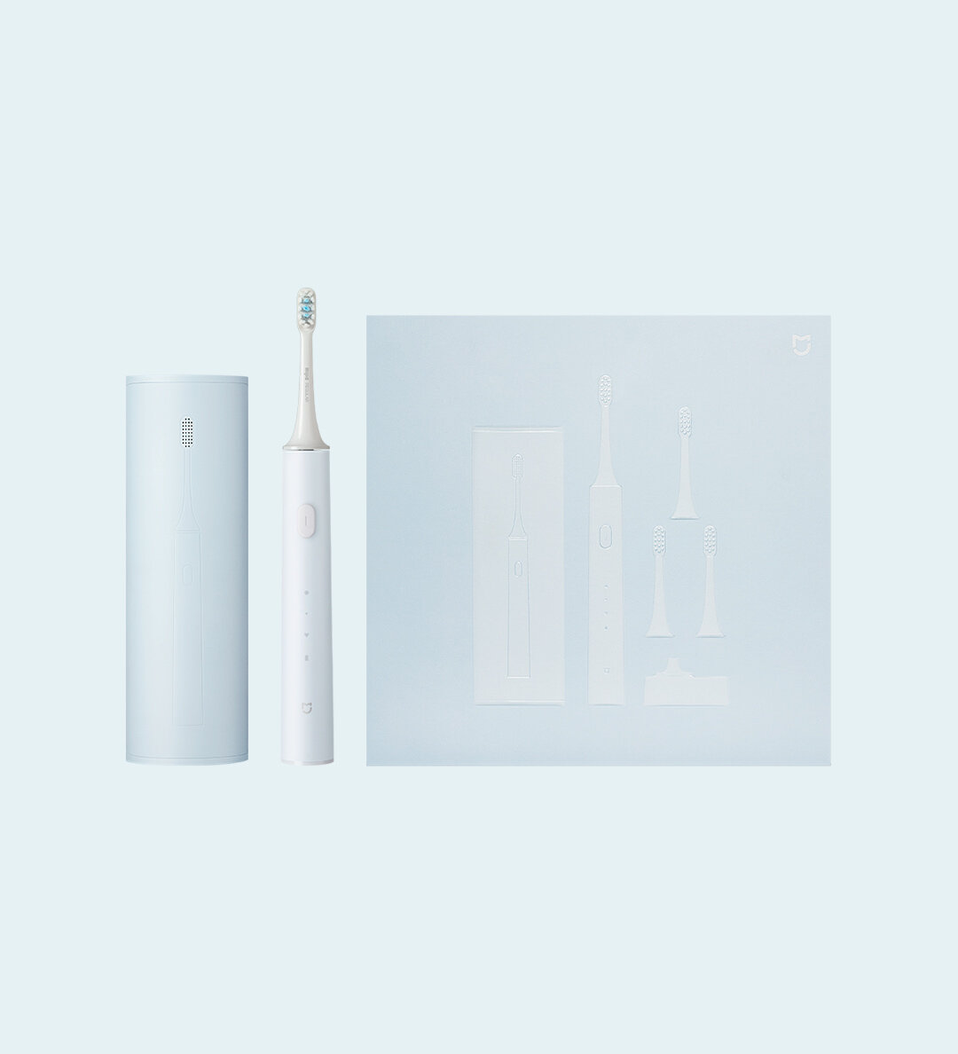 XIAOMI Mijia T500C Smart Sonic Elektrische Zahnbürste 3-Gang-Hochfrequenz-Bleaching Mundpflege Drahtloses Laden mit 4 Bü