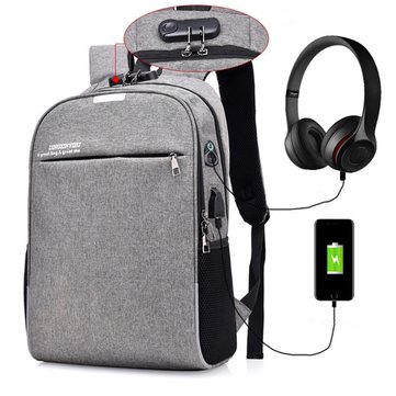 Anti-theft 17 Inches Laptop Bag With USB Charger Backpack