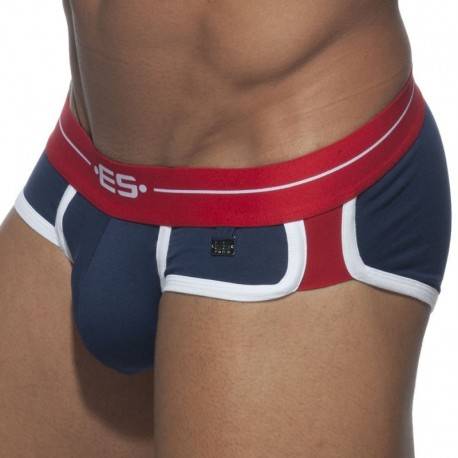 ES Collection Double Side Brief - Navy - Red XL