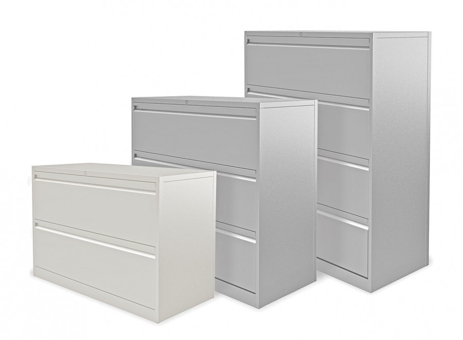 Executive Side Filing Cabinet- 2 Drawers- Satin White