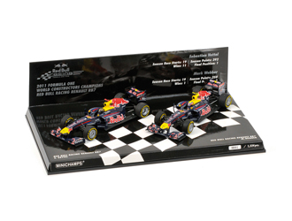 Red Bull Renault RB7 2 Car Set (Sebastian Vettel, Mark Webber - Constructor World Champion 2011) Model Car Set