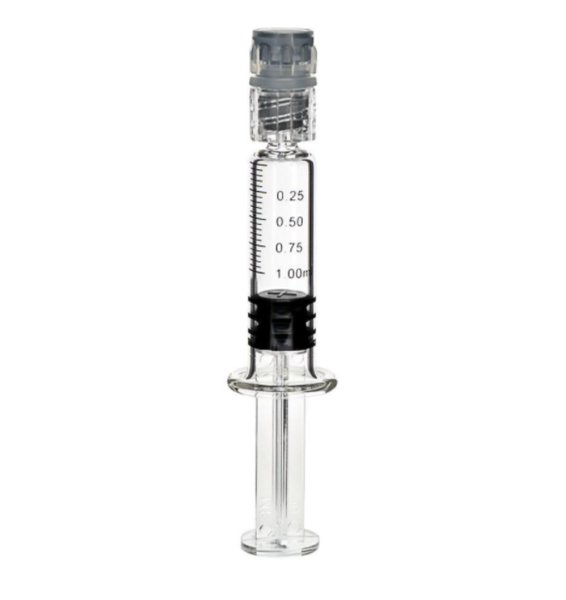 customized 1ml and 5ml Glass Luer Lock Head Syringe with Measurement Mark for Thick Oil