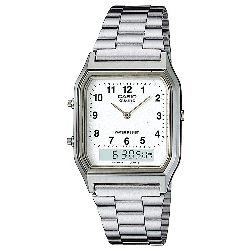 Casio Collection Digital LCD & Analogue Combi Watch with Chrono, Alarm etc. AQ-230A-7BMQ