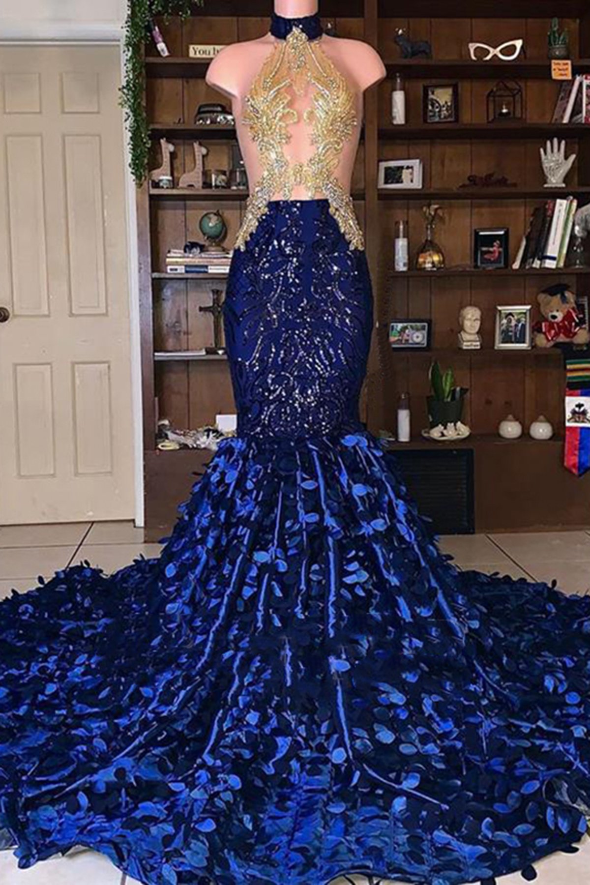 Royal Blue Mermaid Cheap Long Red Prom Dresses 2020