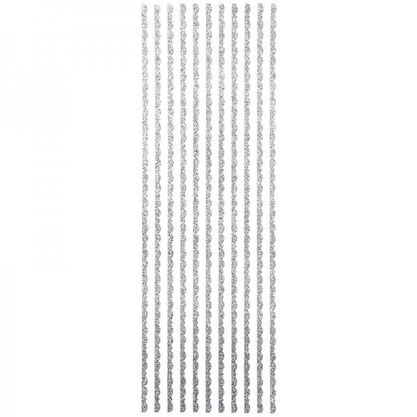 Glitzer-Bordüren "Lilia", Sticker-Linien, 30cm lang, 4mm breit, silber