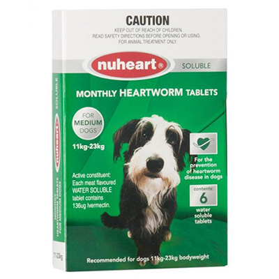 Nuheart - Generic Heartgard Plus Nuheart Medium Dogs 26-50lbs (Green) 6 Tablet