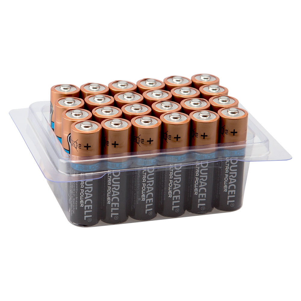 Duracell ULTRA POWER AA MN1500 LR6 Alkaline Batteries with POWERCHECK - Tub Pack of 24