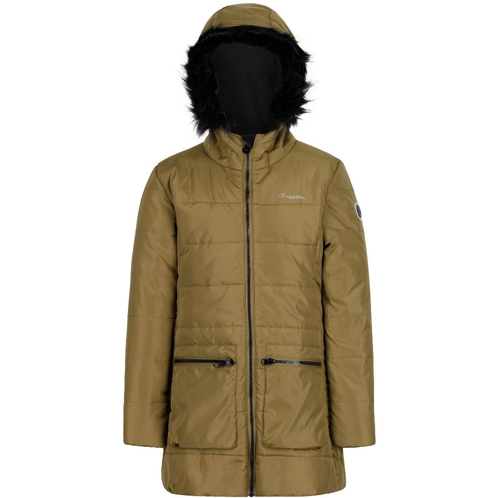 Regatta Boys & Girls Cherryhill Water Repellent Faux Fur Hooded Jacket 9-10 Years - Chest 69-73cm (Height 135-140cm)