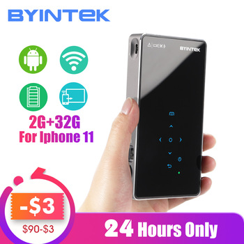 BYINTEK UFO P9 (P8I )Android 7.1 OS Pico Pocket HD Portable Micro WIFI Bluetooth Mini LED DLP Projector with Battery