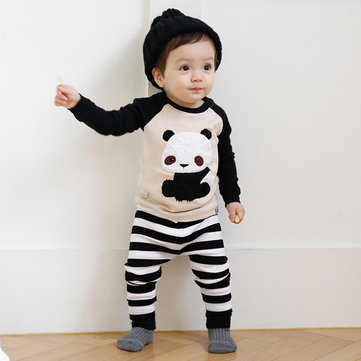 Panda Print Boys Girls Pajama Set