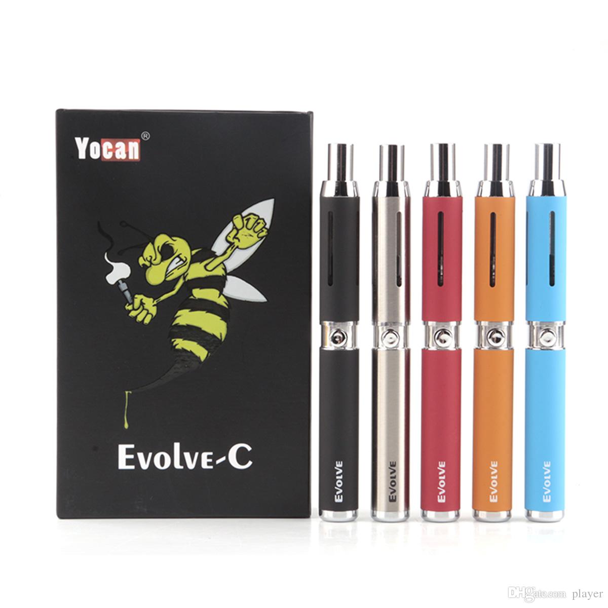 100% Genuine Authentic Yocan Evolve-C Kit With oil&Wax O Pen Atomizer 650mAh Battery Pen Vape Kit