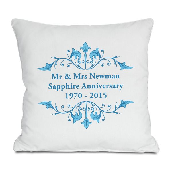 Personalised Sapphire Anniversary Cushion