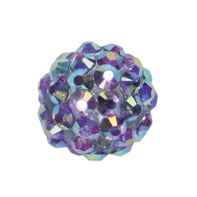 Kristall-Perlen, Ø14 mm, 10 Stück, grau-irisierend