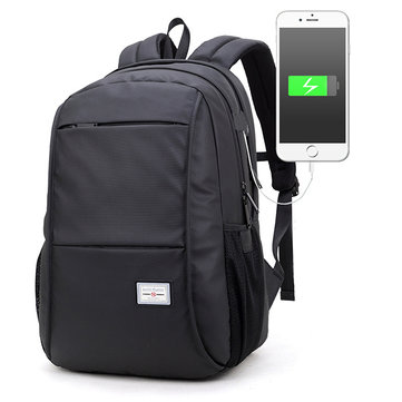Oxford Backpack With USB Charging Port Casual Business Laptop Bag For Men