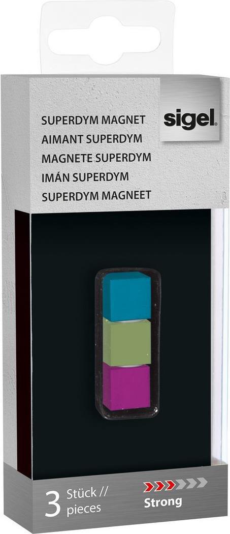Sigel GL727 - Board magnet - Grün - Pink - Türkis - Aluminium - 3,6 kg - 11 mm - 11 mm (GL727)