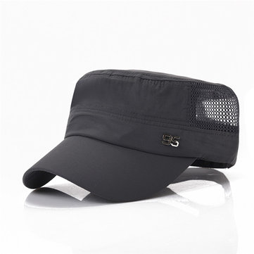Men Outdoor Sport Flat Baseball Quick-dry Hat Leisure Adjustable Snapback Net Cap
