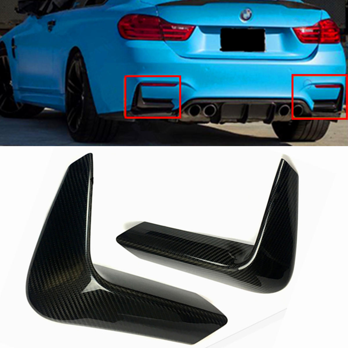 Carbon Fiber Rear Bumper Corner Valance Cover For BMW F80 M3 F82 F83 M4 2015-2018