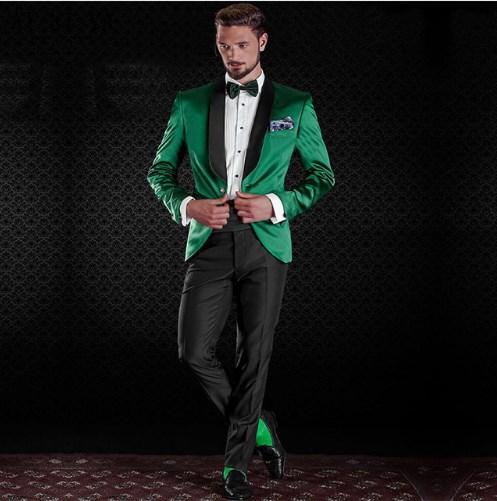 Handsome Groomsmen Shawl Lapel Groom Tuxedos Mens Wedding Dress Man Jacket Blazer Prom Dinner 2 Piece Suit(Jacket+Pants+Tie) A207