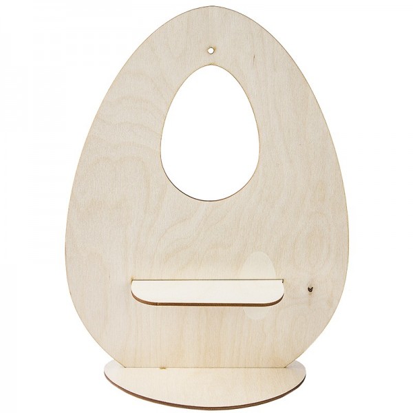 Deko-Ei aus Holz zum Aufstellen, Design 3, 30cm x 23,3cm, mit eiförmiger Auss...
