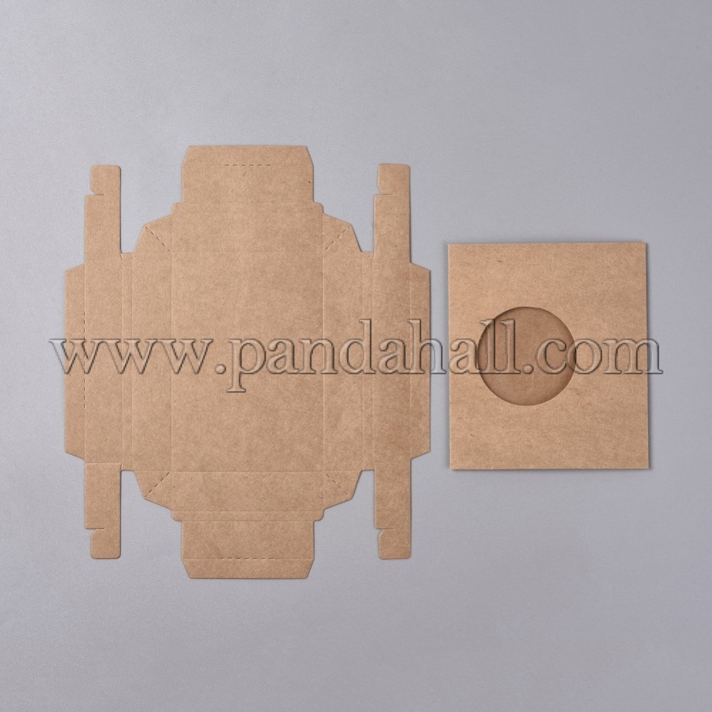 Foldable Kraft Paper Sliding Boxes, with Clear Window Paper Drawer Boxes, Rectangle, Camel, Box: 11.5x8x2cm