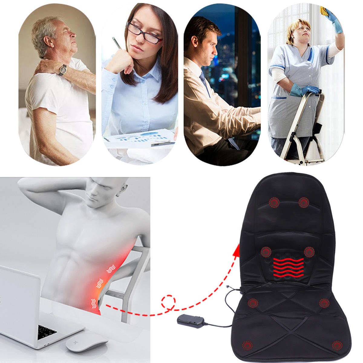 8 Mode Chair Heat Body Massage