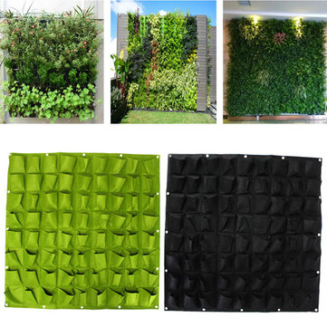 72 Pockets Wall Haning Felt Planter Bags Garden Indoor Outdoor Plant Growing Bag