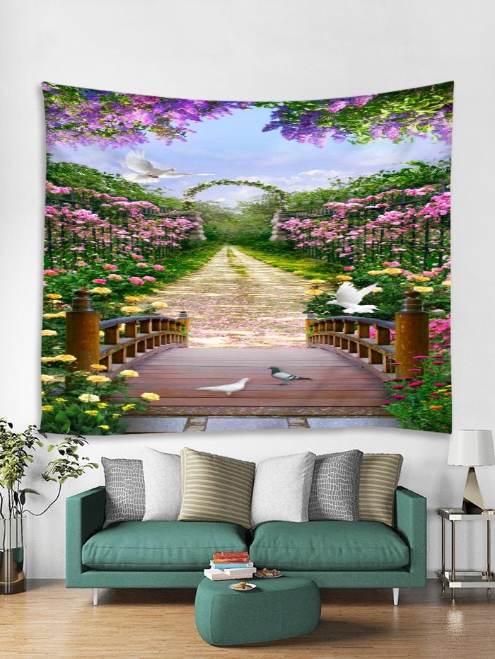 Garden Trail Print Tapestry Wall Hanging Art Decoration